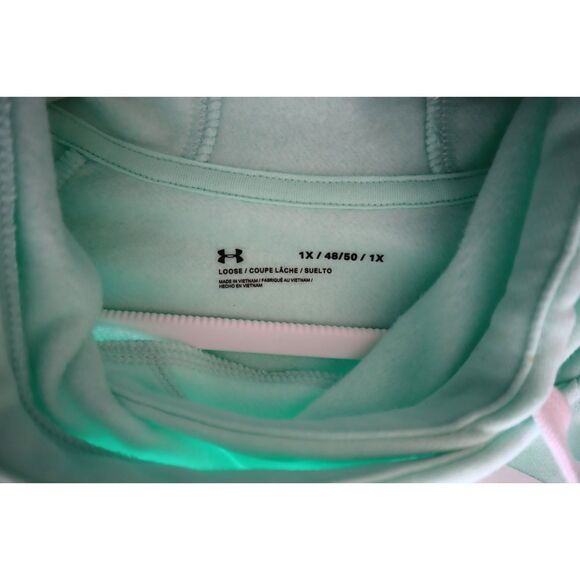 Under Armour 1362915-335 Women's Sz 1X Aqua Foam/Green Rival Fleece Logo Hoodie - Picture 4 of 9